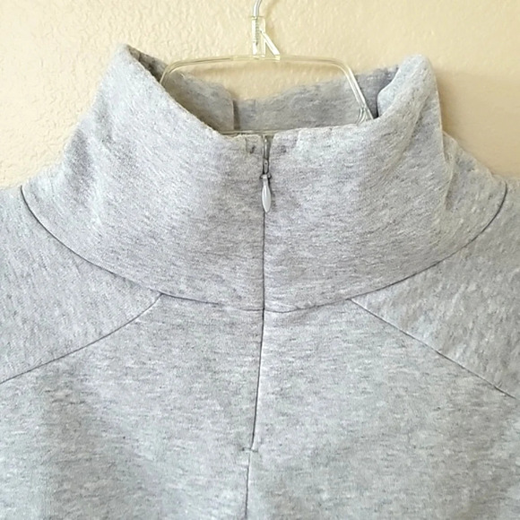 Adidas Essentials Comfort Gray White Funnel Neck Sweatshirt - Size Large - Picture 5 of 7